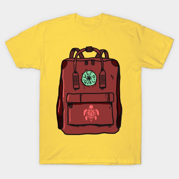 VSCO GIRL BACKPACK TURTLE T-Shirt by A Comic Wizard